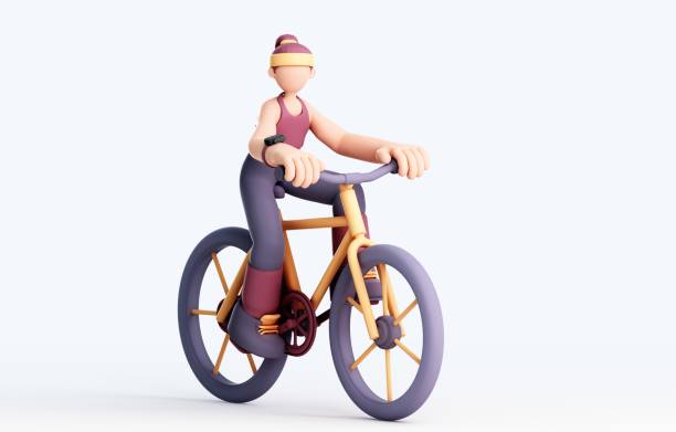 istock 3d rendering of a girl riding a bicycle 2185034139