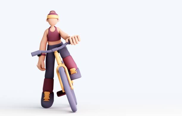 istock 3d rendering of a girl riding a bicycle 2185034149
