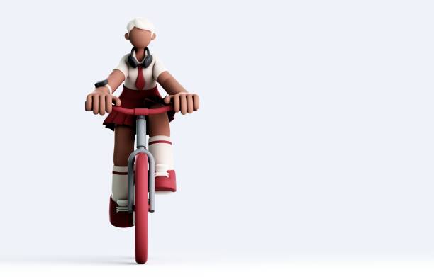 istock 3d rendering of a girl riding a bicycle 2185034154