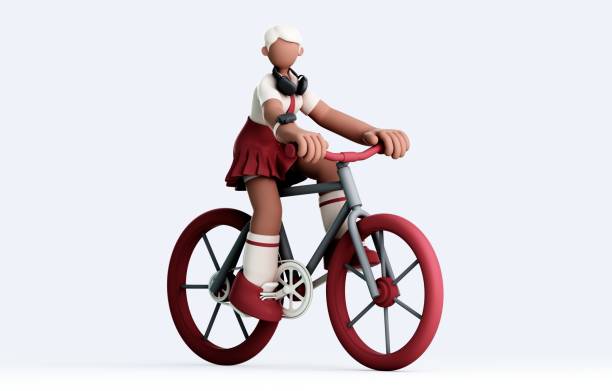 istock 3d rendering of a girl riding a bicycle 2185034157