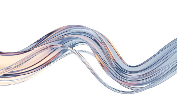 istock Dark transparent glass curves, 3d rendering. 2185036327