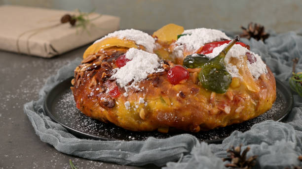 istock Bolo Rei or Kings Cake 2185038864