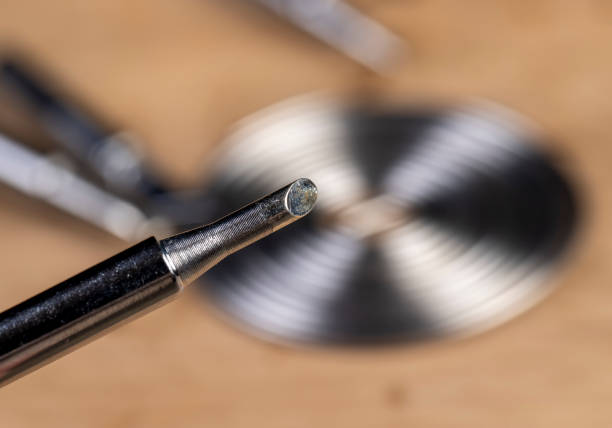 solder and soldering iron tips, twisted solder for repair work with soldering