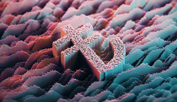 istock Turkish Lira Sign on abstract digital landscape - Digital Analytics - Blue, Pink - Technology, Big Data, Forecasting 2185054186