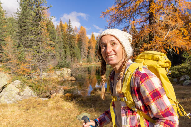 istock Smiling Hiker Enjoying Autumn Scenery 2185054336