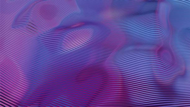 istock Abstract wave-like texture with purple and blue gradients and smooth lines 2185054627