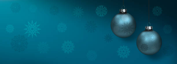 istock Shiny blue Christmas bauble on a ribbon 2185055845