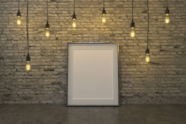 istock 3d render - mock up poster in a living room 2185058207