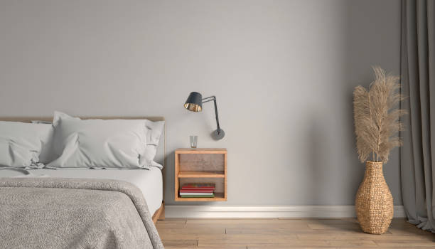 istock 3d rendering of a Scandinavian bedroom - mock-up. 2185058262