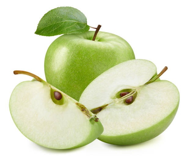 istock Fresh green apple isolated on white background 2185070986