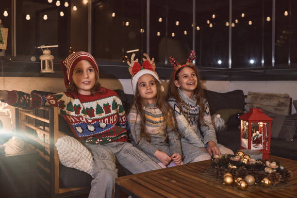istock Watching movie on Christmas Eve 2185071302