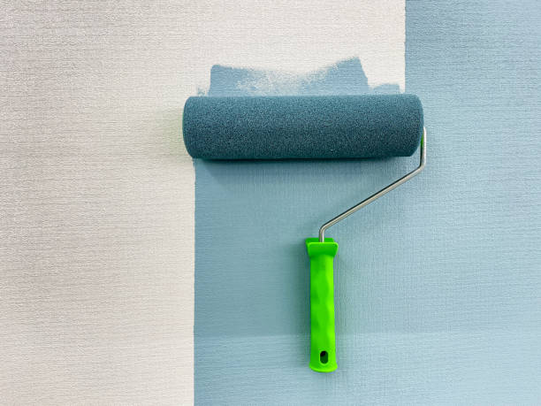 istock Transform your living space by revamping your home with a striking blue feature wall that will enhance both beauty and creativity, creating an inviting atmosphere 2185080467