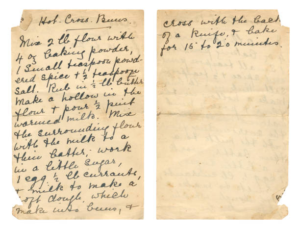 istock Old recipe for hot cross buns 2185089829