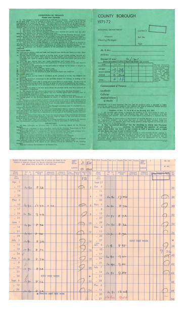 istock Tenant's housing rent card, 1971-1972 2185089923