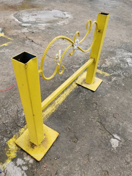 istock The guardrail is yellow and small in size so it is easy to move 2185092604