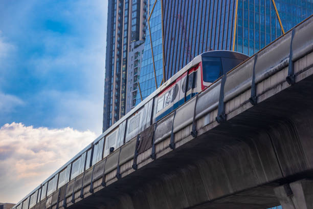 istock Skytrain drives along the overpass at Bangkok, Thailand 2185093588