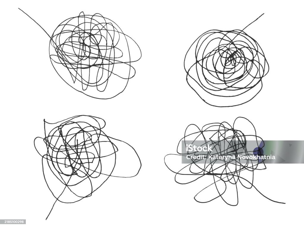 Scribble Scetch Sketch Hatching Messy Scribble Stickers Pen Doodle Freehand Line ...
