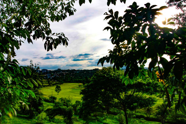 Pune city in green hills, India