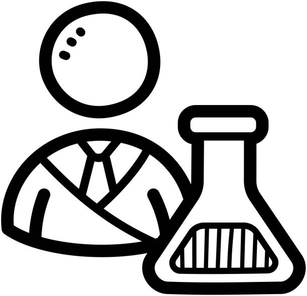 Lab Technician - Laboratory Icons Lab technician doodle vector icon and illustration laboratory technician icon stock illustrations