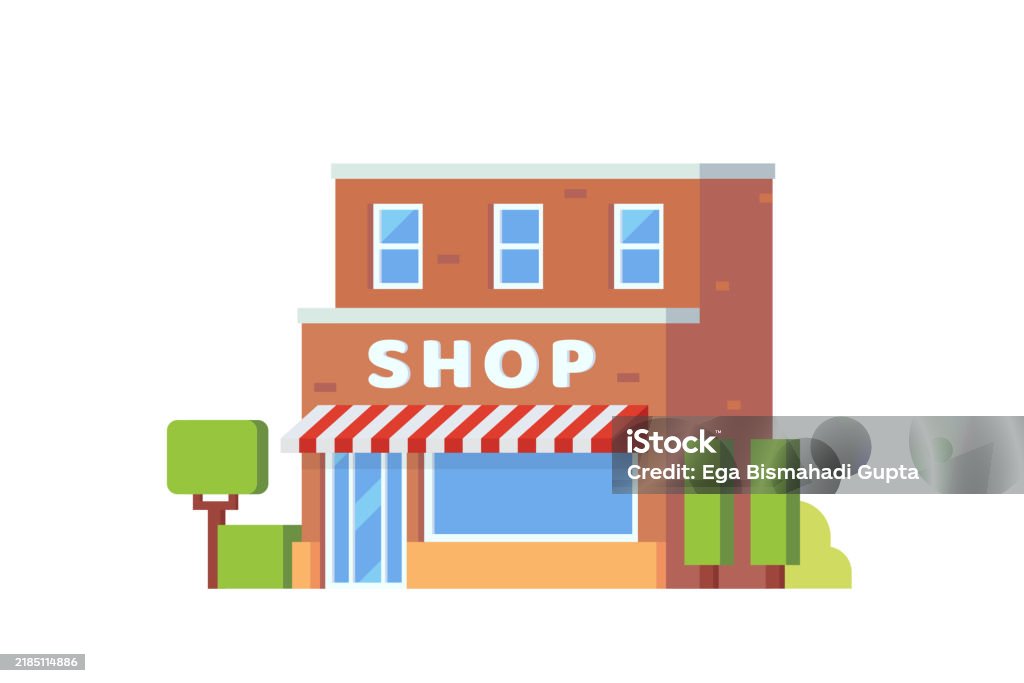 Store Building Shop And Stores Vector Illustration Stock Illustration ...