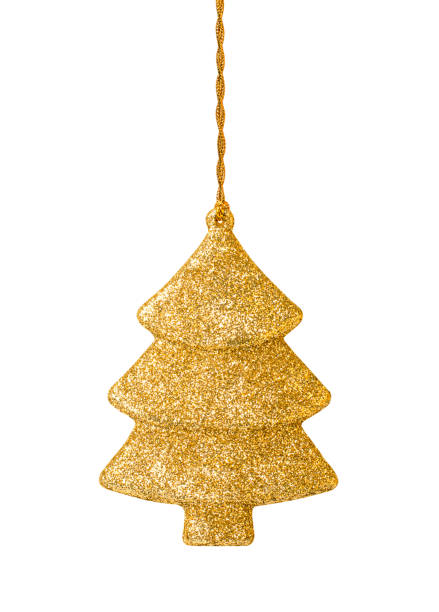 istock Glitter Christmas tree decoration isolated on white 2185115580
