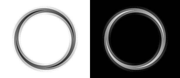 istock Abstract background with lines in circle. Art design spiral as logo or icon. A black figure on a white background and an equally white figure on the black side. 2185118447