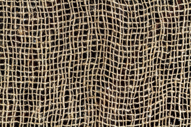 The texture of linen thread. Burlap, linen fabric