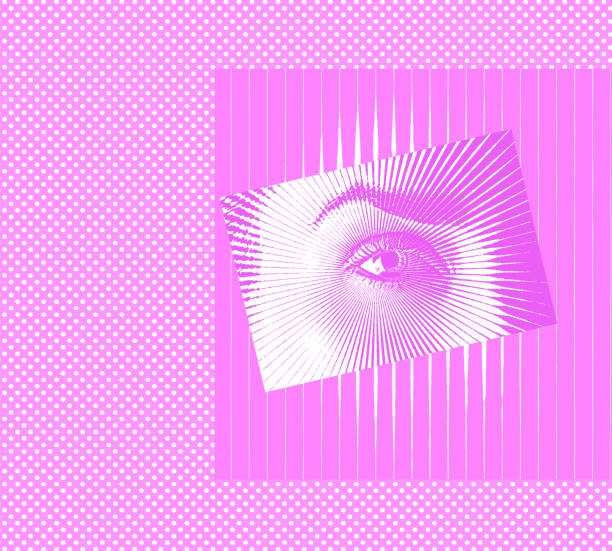 istock Close up of female eye in paper cut style 2185120886