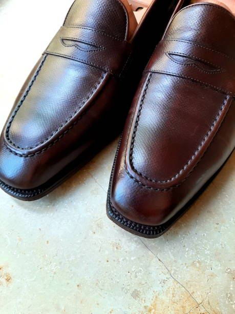 istock Premium Brwon British Loafer with shoetrees 2185121957