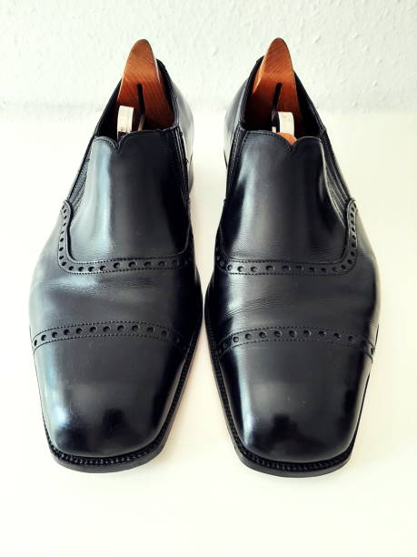 istock Premium Black British Bespoke Shoes with shoetrees 2185122067