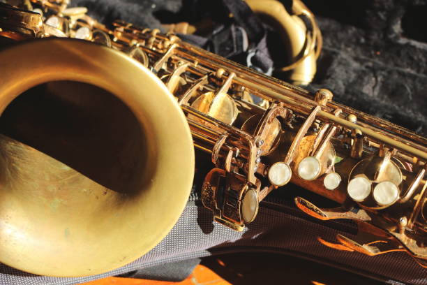 istock Golden Resonance: Close-Up of a Vintage Saxophone 2185124434