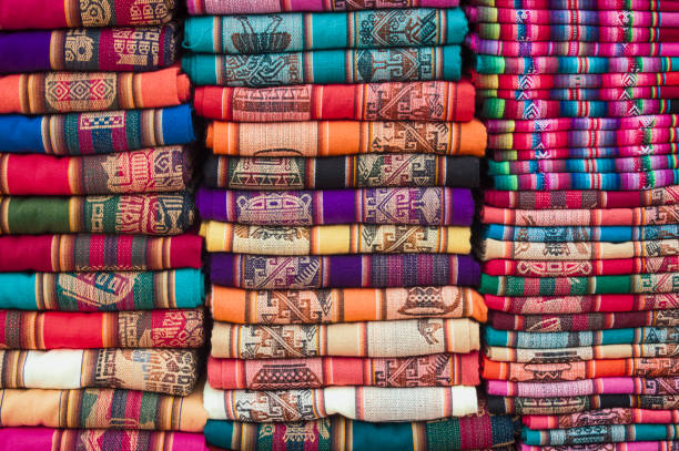 Vibrant Andean Textiles on Display at Tilcara Market, Argentina