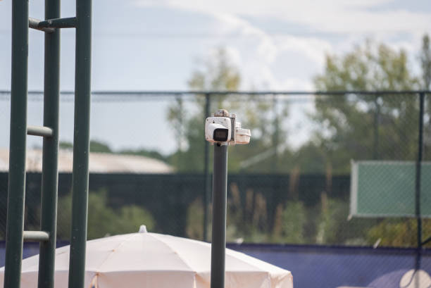 Security camera on the tennis court