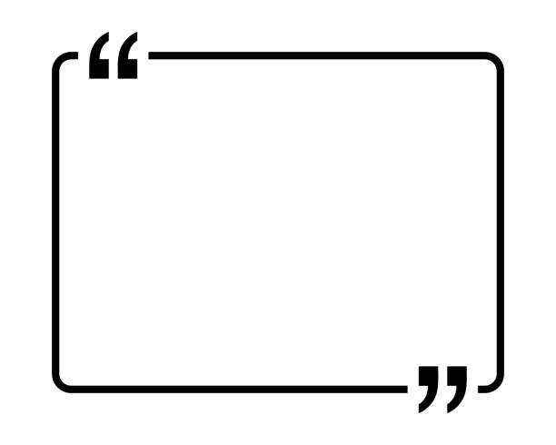 ilustrații de stoc cu șablon cadru de citat cu linie editabilă - bulă de text