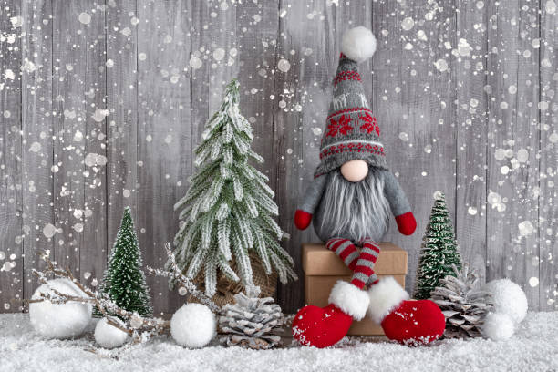 A dwarf and a Christmas tree on Christmas Eve.