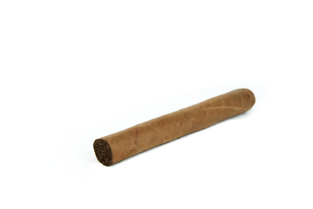 istock Smoking concept. Isolated cuban cigar over white background 2185145380