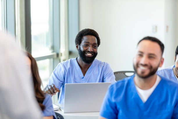 istock Confident male medical student smiles during class 2185146482