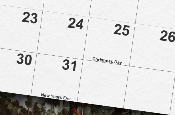 istock Calendar Close up for December 25th and 31st 2185148402