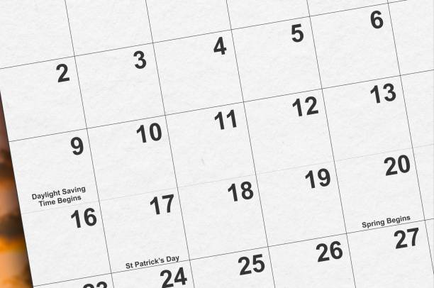 istock Calendar for March 2025 showing Spring, St Patrick's Day and Daylight Saving Time 2185148403