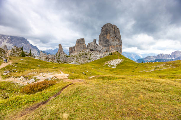 istock Cinque Torri mountain tower in the Dolomites 2185149383