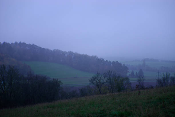istock Fog outside the city on a cloudy autumn day 2185154746
