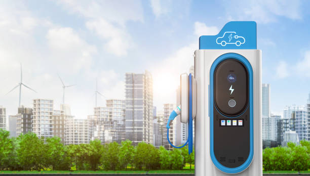 istock EV charging station or electric vehicle recharging station for environment friendly 2185162317