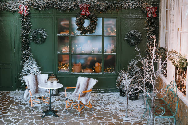 istock Cozy winter decor in a charming indoor setting with festive accents and snow 2185162940