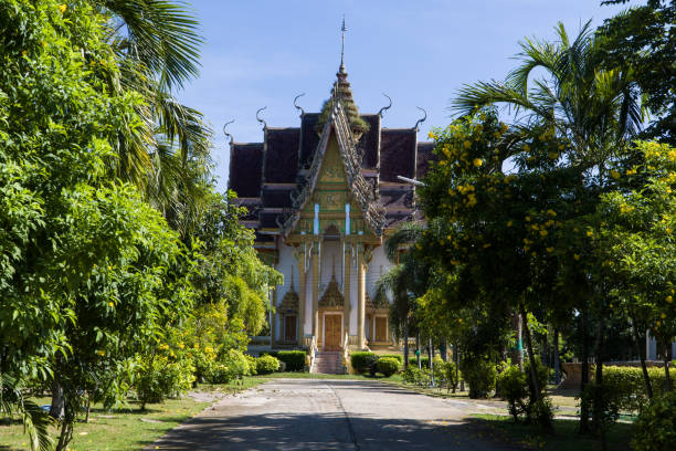 Temple statues and carvings from Asia with vibrant colours and patterns Thailand