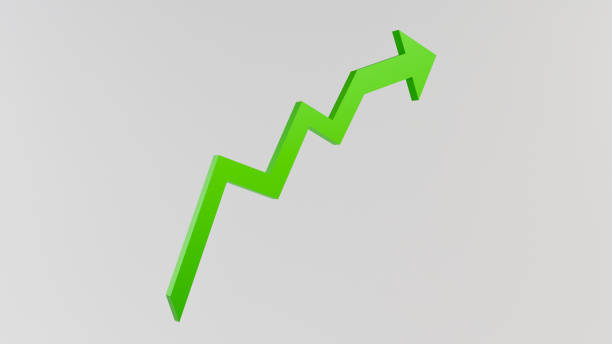 istock 3D upward green arrow, representing growth and success 2185170561
