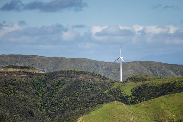 istock A single wind turbine on Makara peak. 2185172105
