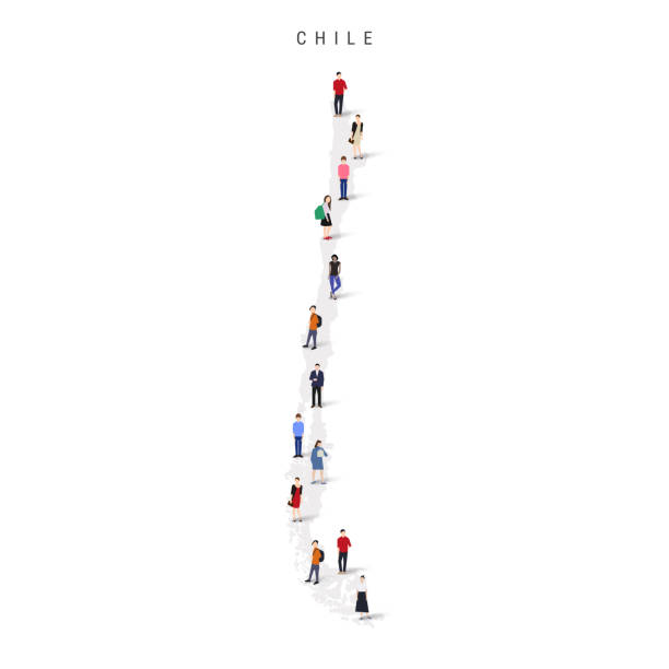 istock Chile population map. Large group of people in a shape of Chilean map. Flat vector illustration isolated on white 2185175155