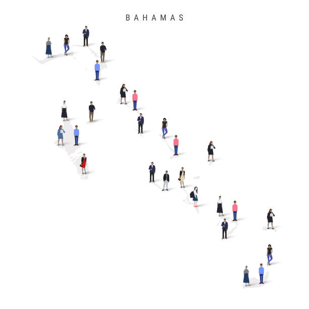 istock Bahamas population map. Large group of people in a shape of Bahamian map. Flat vector illustration isolated on white 2185175168