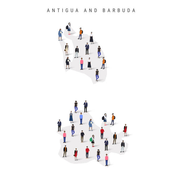 istock Antigua and Barbuda population map. Large group of people in a shape of Antiguan Barbudan map. Flat vector illustration 2185175204