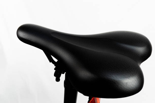 istock a black comfortable bicycle saddle It is designed to be for the rider on white background. 2185189512